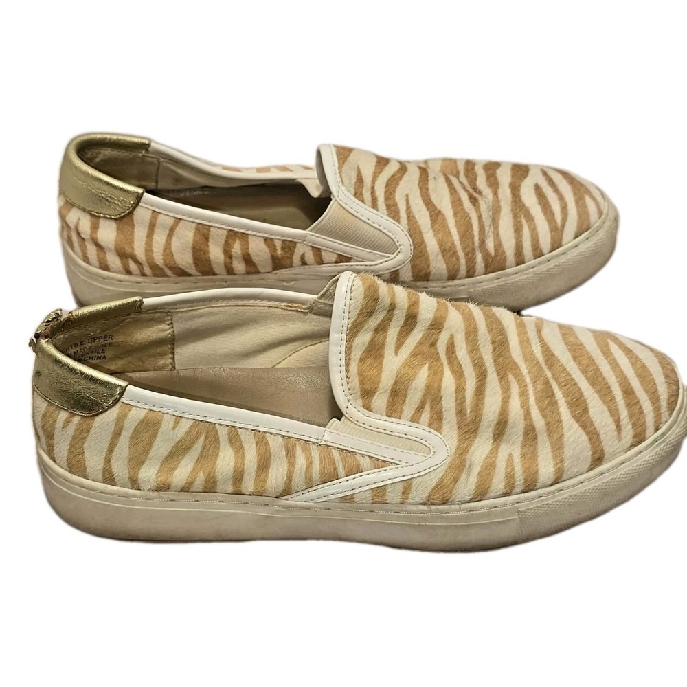 Ann Taylor Zebra Print Slip On Sneakers GUC Womens Size 8 🦓✨